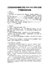 江苏省徐州市沛县第三学区2024-2025学年七年级下学期期末语文试题