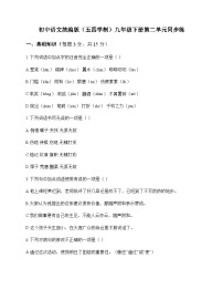 初中 语文  统编版五四学制 九年级下册 第二单元 同步练及深度剖析