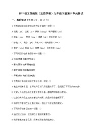 初中 语文  统编版五四学制 九年级下册 第六单元 测试及深度解析