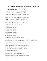 初中 语文  统编版五四学制 九年级下册 第三单元 测试卷及深度剖析