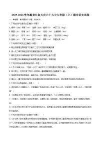 2025-2026学年黑龙江省大庆六十九中九年级（上）期末语文试卷-自定义类型
