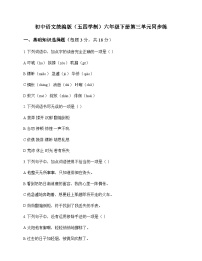 初中 语文 统编版五四学制 六年级下册 第三单元 同步练及深度解析