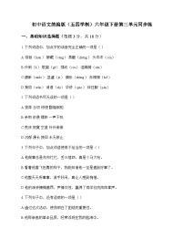 初中 语文 统编版五四学制 六年级下册 第三单元 同步练及深度剖析