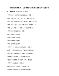 初中 语文 统编版五四学制 六年级下册 第五单元 测试卷及全面解析
