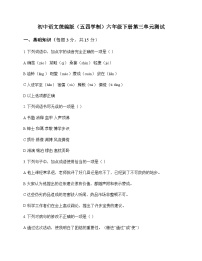 初中 语文 统编版五四学制 六年级下册 第三单元 测试及答案
