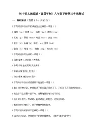 初中 语文 统编版五四学制 六年级下册 第三单元 测试及全面解析