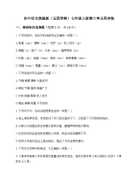 初中 语文  统编版五四学制 七年级上册 第六单元 同步练及深度剖析
