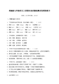 统编版七年级语文上册期末高质量检测试卷模拟练习（含答案）