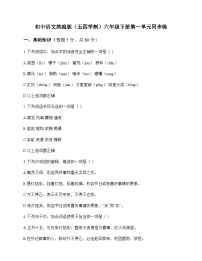 初中 语文 统编版五四学制 六年级下册 第一单元 同步练及深度解析