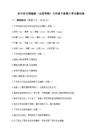 初中 语文  统编版五四学制 七年级下册 第六单元 测试卷及深度解析