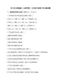 初中 语文 统编版五四学制 七年级下册 第六单元 测试题及深度解析