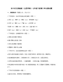 初中 语文  统编版五四学制 七年级下册 第六单元 测试题及全面解析