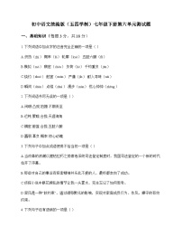 初中 语文  统编版五四学制 七年级下册 第六单元 测试题及全面解读