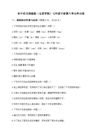 初中 语文  统编版五四学制 七年级下册 第六单元 单元卷及全面解析