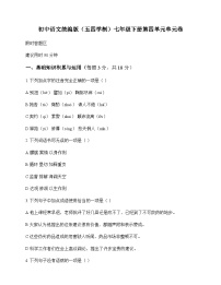 初中 语文  统编版五四学制 七年级下册 第四单元 单元卷及深度解析