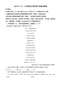 浙江省温州市2025-2026学年七年级上学期期中语文试题（含答案）（含解析）
