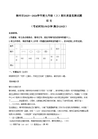 广西壮族自治区柳州市柳江区2025_2026学年九年级上学期1月期末语文试题（文字版，含答案）