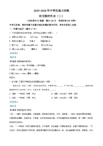 辽宁省抚顺市等2地2025-2026学年九年级上学期11月月考语文试题（含答案）（含解析）
