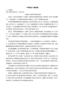 湖北省武汉市2026年中考语文一模试卷附答案