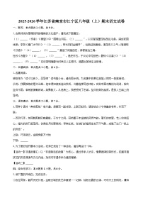 2025-2026学年江苏省南京市江宁区八年级（上）期末语文试卷（含答案+解析）