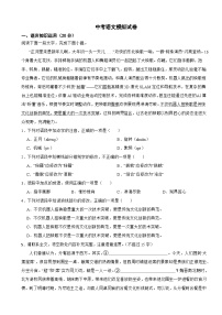 四川省眉山市2026年中考语文模拟试卷附答案