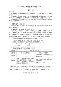 河南省安阳市2025年中考一模语文试卷（扫描版，含答案）