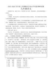 山东临沂市河东区2025—2026学年度上学期期末学业水平质量调研九年级语文试题含答案