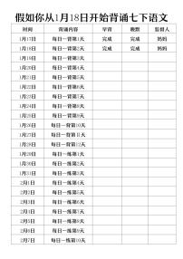 2024版人教版七年级下册语文期末重难点知识点每日一背（1-2单元）