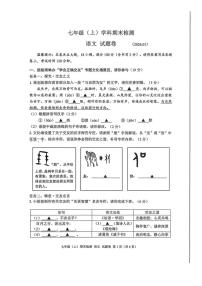 浙江省嘉兴市南湖区2025学年第一学期期末检测七年级语文（无答案）试卷