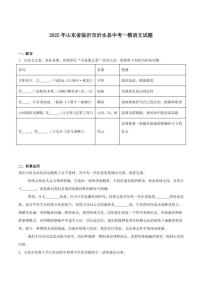 2025届山东省临沂市沂水县九年级中考一模语文试卷（含答案）