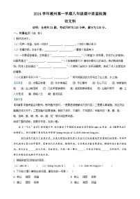 广东省潮州市八年级上学期期中语文试题（解析版）-A4