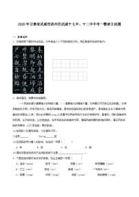 甘肃省武威市第十七中学、第十二中学2025届九年级下学期中考一模语文试卷
