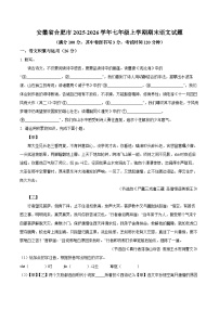 安徽省合肥市2025-2026学年七年级上学期期末语文试题（含答案）