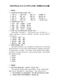 天津市河北区2025-2026学年九年级上学期期末语文试题（含答案）