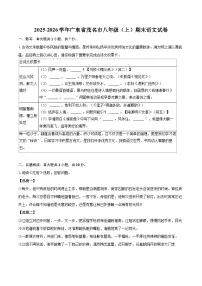 2025-2026学年广东省茂名市八年级（上）期末语文试卷(含详细答案解析)
