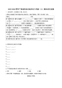 2025-2026学年广东省茂名市高州市八年级（上）期末语文试卷(含详细答案解析)