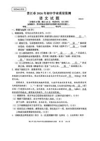 福建泉州市晋江市2026届九年级下学期中考一模语文试卷（无答案）