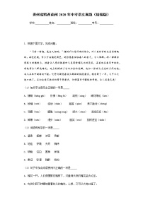 贵州省黔西南州2020年中考语文真题含答案解析