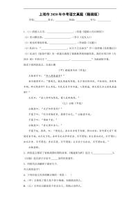 上海市2020年中考语文真题含解析