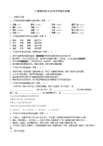 102—广西贺州市2019年中考语文试卷（WORD版，含答案）