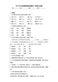 2021年云南省昭通市镇雄县一模语文试题（word版 含答案）