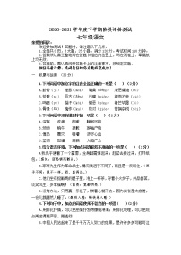 山东省临沂市兰陵县2020-2021学年七年级下学期期中考试语文试题（word版 含答案）
