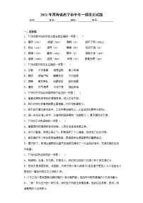 2021年青海省西宁市中考一模语文试题（word版 含答案）