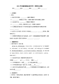 2021年安徽省砀山县中考一模语文试题（word版 含答案）