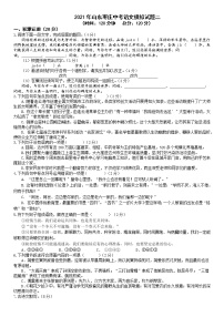 2021年山东省枣庄市中考语文模拟试题二（word版 含答案）
