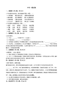河南省焦作市2021年九年级语文中考一模试卷附答案