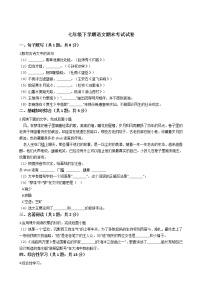 安徽省淮北市七年级下学期语文期末考试试卷