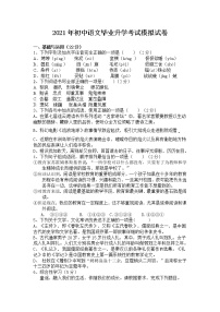 2021年初中语文毕业升学考试模拟试卷（有答案）