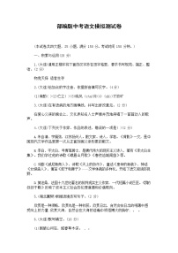 人教部编版中考语文模拟测试题测试卷含答案