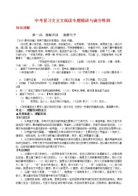中考复习文言文阅读专题精讲与满分特训